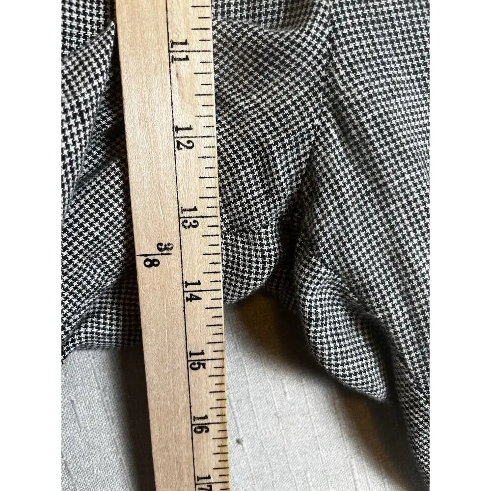 Reformation Pants Womens Size 10 Black White Houndstooth High Rise Wide Linen